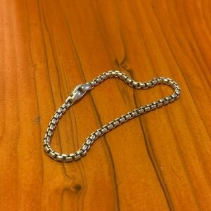 David Yurman Box Chain Bracelet Sterling Silver 8 inch 3.6mm